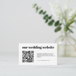Einfache Elegante Schwarz-Weiß-UAWG QR-Hochzeit Begleitkarte