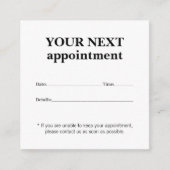 Einfache elegante Schwarz-weiße Beauty-Beauty-Kart Begleitkarte (Vorderseite)