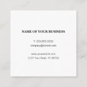 Einfache elegante Schwarz-weiße Beauty-Beauty-Kart Begleitkarte (Rückseite)