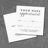 Einfache Elegante Schwarz-weiße Beauty Salon Terminkarte