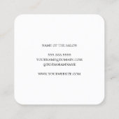 Einfache Elegante Schwarz-weiße Haarstylistin Quadratische Visitenkarte (Rückseite)