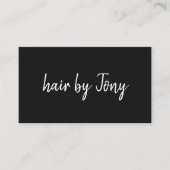 Einfache Elegante Schwarz-weiße Haarstylistin Visitenkarte (Vorderseite)