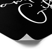 Einfache, elegante Schwarz-weiße Hochzeitskarten Poster (Ecke)