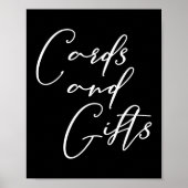 Einfache, elegante Schwarz-weiße Hochzeitskarten Poster (Vorne)