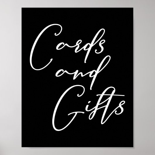 Einfache, elegante Schwarz-weiße Hochzeitskarten Poster (Vorne)