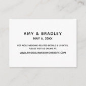 Einfache, elegante Schwarz-weiße Hochzeitsunterkün Begleitkarte (Rückseite)