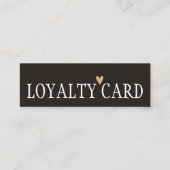 Einfache Elegante Schwarz-weiße Imitate Gold Herz  Treuekarte (Vorderseite)