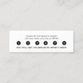 Einfache Elegante Schwarz-weiße Loyalität Karte (Rückseite)