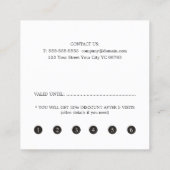 Einfache Elegante Schwarz-weiße Loyalität Treuekarte (Rückseite)