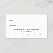 Einfache Elegante Schwarz-weiße Loyalität Treuekarte (Rückseite)