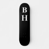 Einfache elegante Schwarz-weiße Monogram-Benutzerd Skateboard (Vorne)