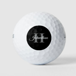 Einfache Elegante Schwarz-weiße Monogram Moderne K Golfball