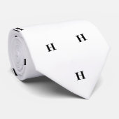 Einfache elegante Schwarz-weiße Monogramm Mit Mono Krawatte (Gerollt)