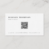 Einfache elegante schwarz-weiße Monogramm QR-Code Visitenkarte (Rückseite)