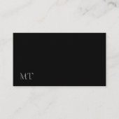 Einfache elegante schwarz-weiße Monogramm QR-Code Visitenkarte (Vorderseite)