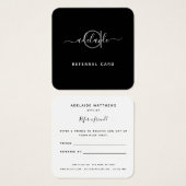 Einfache elegante Schwarz-weiße Monogramm-Referenz (Vorne & Hinten)