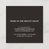 Einfache Elegante Schwarz-weiße Schere Friseurin Quadratische Visitenkarte (Rückseite)