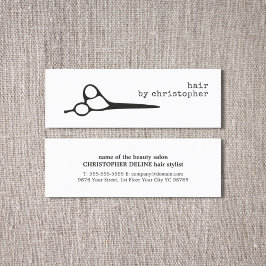 Einfache Elegante Schwarz-weiße Scherenhaarstilist Mini Visitenkarte