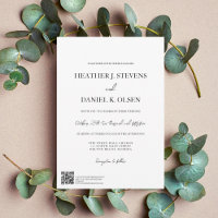 Einfache Elegante Schwarz-weiße Typografie QR Hoch