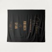 Einfache elegante Schwarze Begrüßungsskripte Wandteppich (Vorderseite (Horizontal))