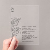 Einfache elegante Schwarze Blossom Blumenhochzeit Acryleinladungen (Insitu (Handheld))