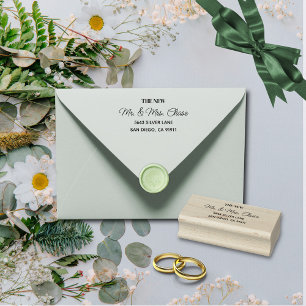 Einfache elegante schwarze Buchstaben Gummistempel