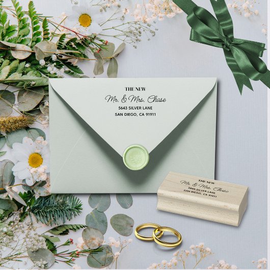 Einfache elegante schwarze Buchstaben Gummistempel