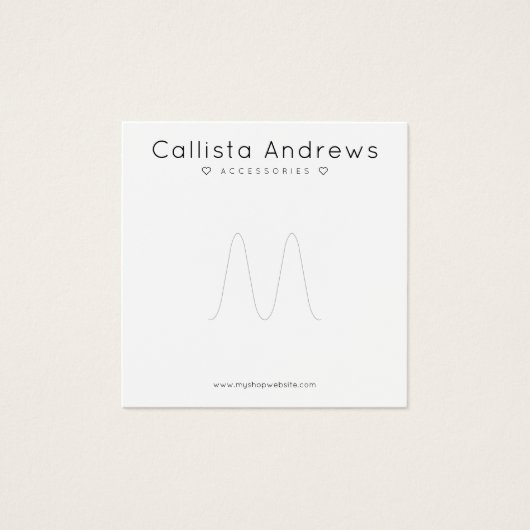 Einfache, elegante, schwarze Herzklinganzeige (Vorderseite)