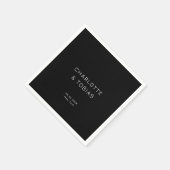 Einfache, elegante Schwarze Hochzeit Serviette (Ecke)