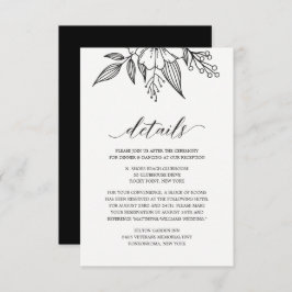 Einfache Elegante Schwarze Hochzeitskarte Begleitkarte