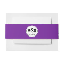 Einfache, elegante Schwarze Initialen lila Einladungsbanderole