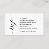 Einfache Elegante Schwarze Kalligraphie, Abendesse Begleitkarte (Vorderseite)