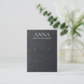 Einfache Elegante Schwarze Leder Ohrhörer-Anzeige Visitenkarte (Stehend Vorderseite)