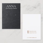 Einfache Elegante Schwarze Leder Ohrhörer-Anzeige Visitenkarte (Vorne/Hinten)