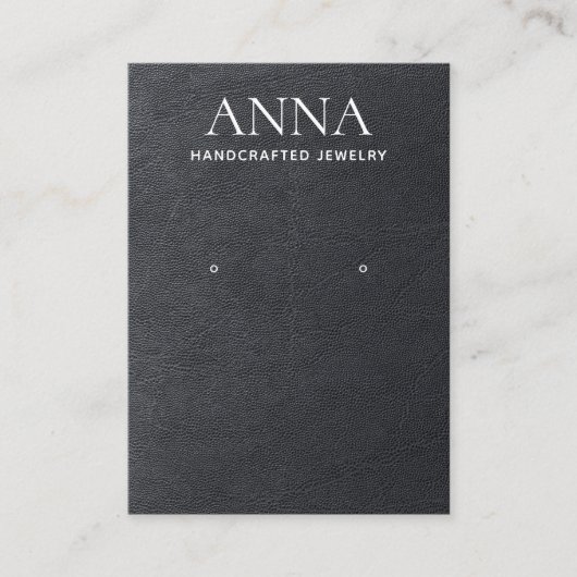 Einfache Elegante Schwarze Leder Ohrhörer-Anzeige Visitenkarte (Vorderseite)