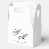 Einfache Elegante Schwarze Monogramm-Initialen Hoc Geschenkschachtel (Geöffnet)