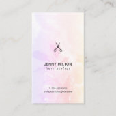 Einfache Elegante Schwarze Schere Haare Stylist Visitenkarte (Vorderseite)
