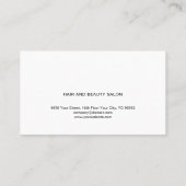 Einfache Elegante Schwarze Scheren Haarstylistin Visitenkarte (Rückseite)