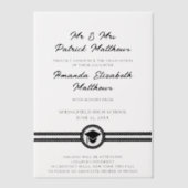 Einfache Elegante Schwarze Schrift Moderner Abschl Pergament Einladungen (Vorderseite)