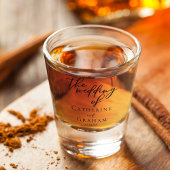 Einfache Elegante Schwarze Typografie Custom Weddi Schnapsglas