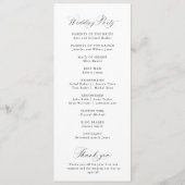 Einfache elegante schwarze und weiße Hochzeit Programm (Rückseite)