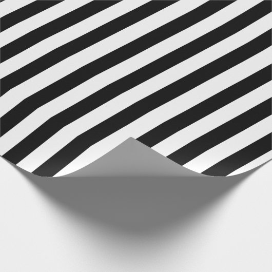 Einfache elegante Schwarzweiss-Streifen Geschenkpapier (Ecke)
