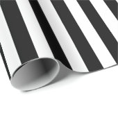 Einfache elegante Schwarzweiss-Streifen Geschenkpapier (Rolleneckpunkt)