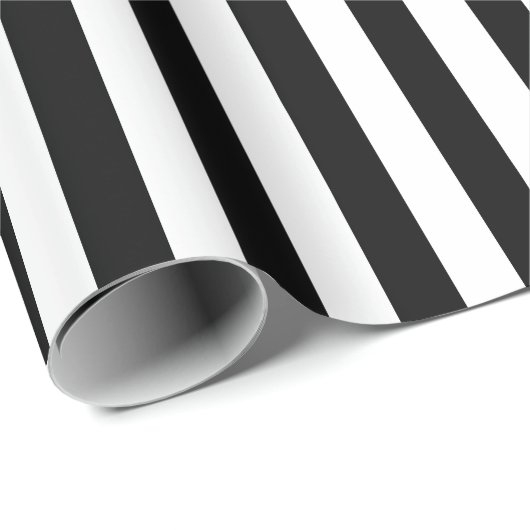 Einfache elegante Schwarzweiss-Streifen Geschenkpapier (Rolleneckpunkt)
