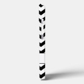 Einfache, elegante Schwarzweiß-Zickzack Monogramm Case-Mate iPhone Hülle (Rückseite / Links)