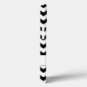 Einfache, elegante Schwarzweiß-Zickzack Monogramm Case-Mate iPhone Hülle (Rückseite / Rechts)