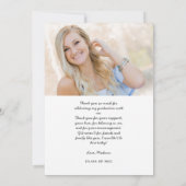 Einfache Elegante Script 2 Foto Abschluss Dankeskarte (Rückseite)