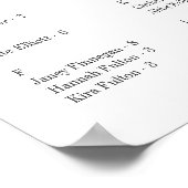 Einfache, elegante Script-Alphabetische Sitzkarte Poster (Ecke)