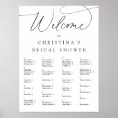 Einfache, elegante Script-Alphabetische Sitzkarte Poster (Vorne)