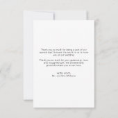 Einfache, elegante Script Best Day Ever Foto Hochz Dankeskarte (Rückseite)